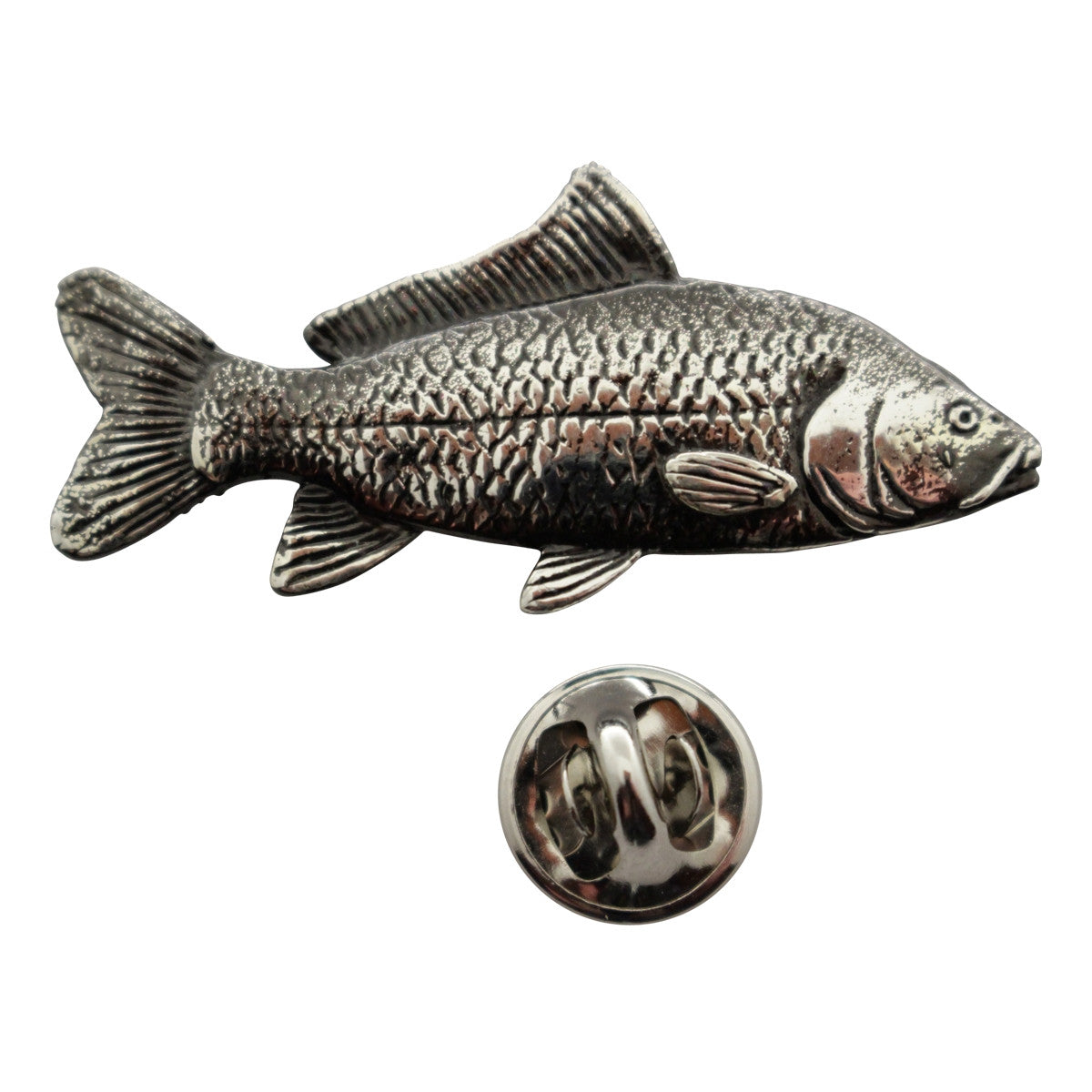 Carp Pin ~ Antiqued Pewter ~ Lapel Pin ~ Antiqued Pewter Lapel Pin ~ Sarah's Treats & Treasures